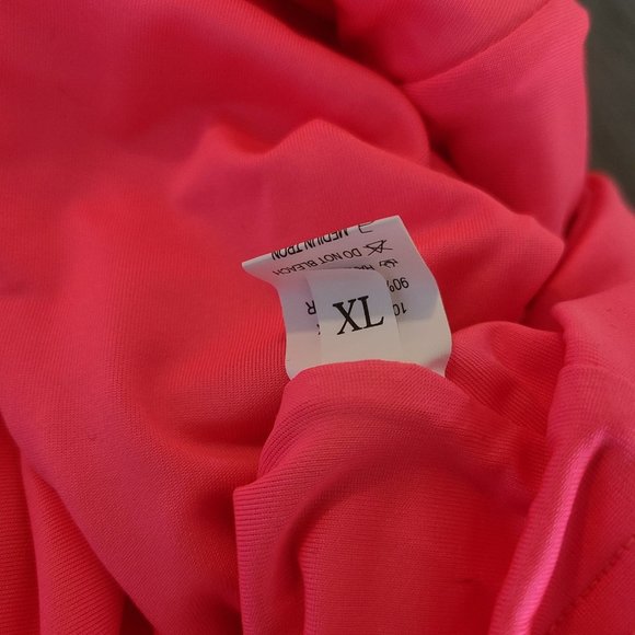 Neon Pink Tank Dress Ruched Barbie Party Costume Cosplay XL NWOT Spandex Blend - Picture 10 of 12